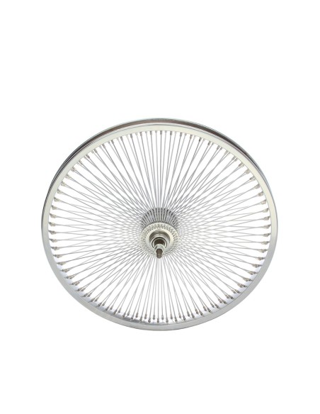 20 Steel Free Wheel 144 Spoke 14g UCP 3/8 Axle Single Wall Chrome.